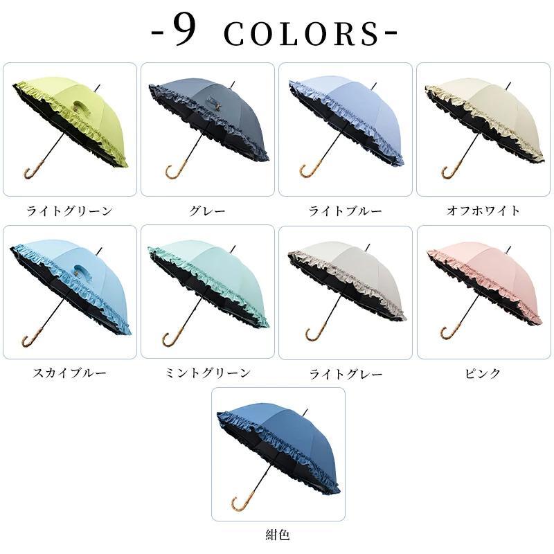 日傘 完全遮光 長傘 遮光率100% 紫外線 UVカット 晴雨兼用 バンブー