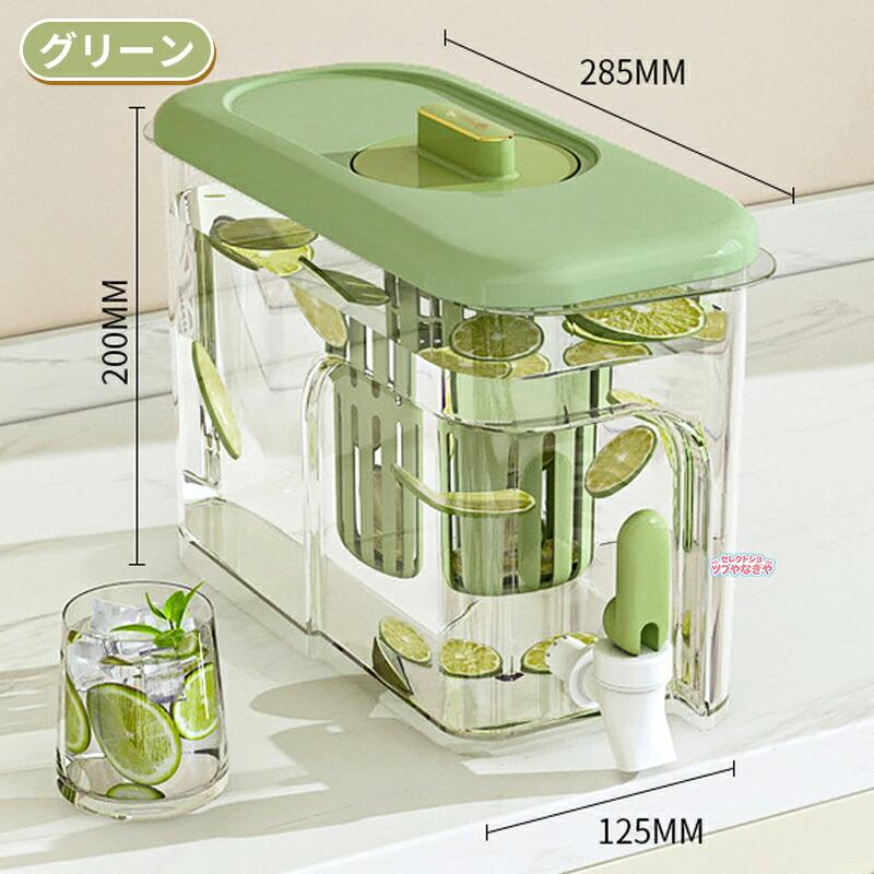 麦茶ポット ピッチャー お茶ポット 冷水筒 冷蔵庫ポット 4L 大容量 蓋