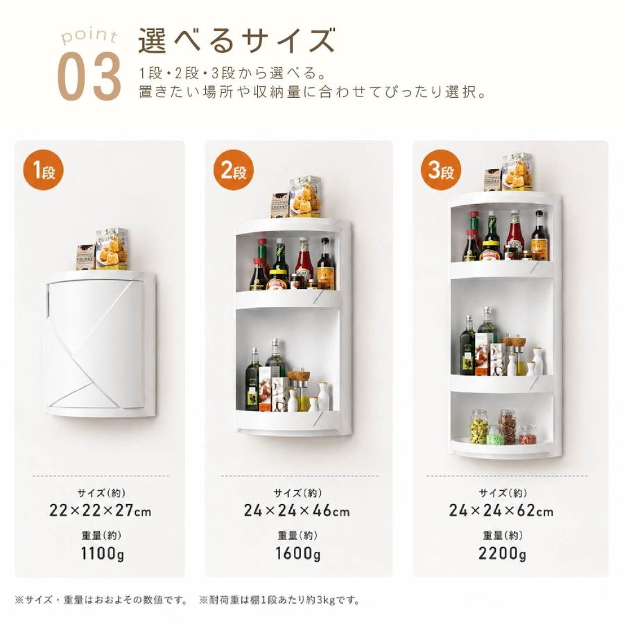 扉付き回転収納ラック 360°回転 回転式ラック コーナー収納ラック 収納