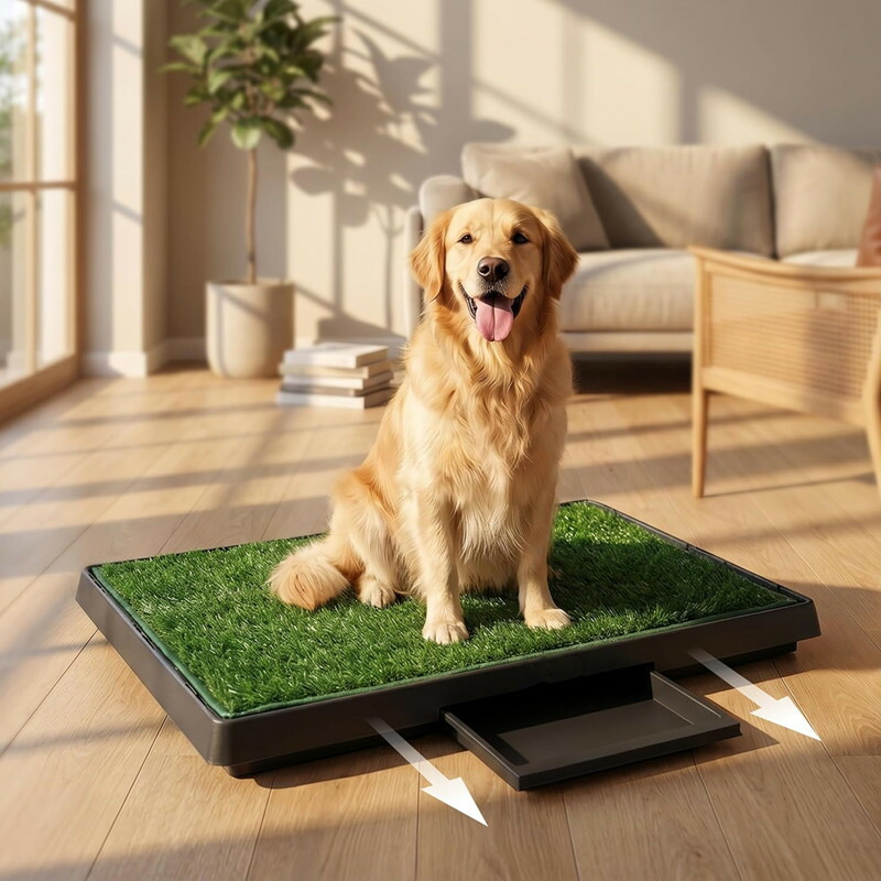 人工芝 ペットトイレ 犬用トイレ トレー ドッグトレー 3層式 囲い付き