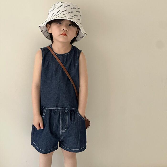キッズ デニム セットアップ ベビー服 姉弟 お揃い 女の子 ワンピース