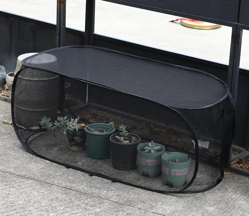 金属製ランタン 約30cm 網状保護カバー付き メッシュプラントカバー 植物保護カバー 野菜保護テント 折りたたみ式