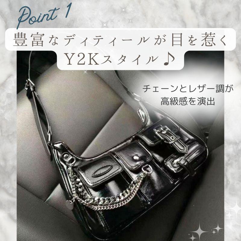 Y2K ショルダーバッグ レディース 横長バッグ ミニ 小さめ 地雷系 量産 