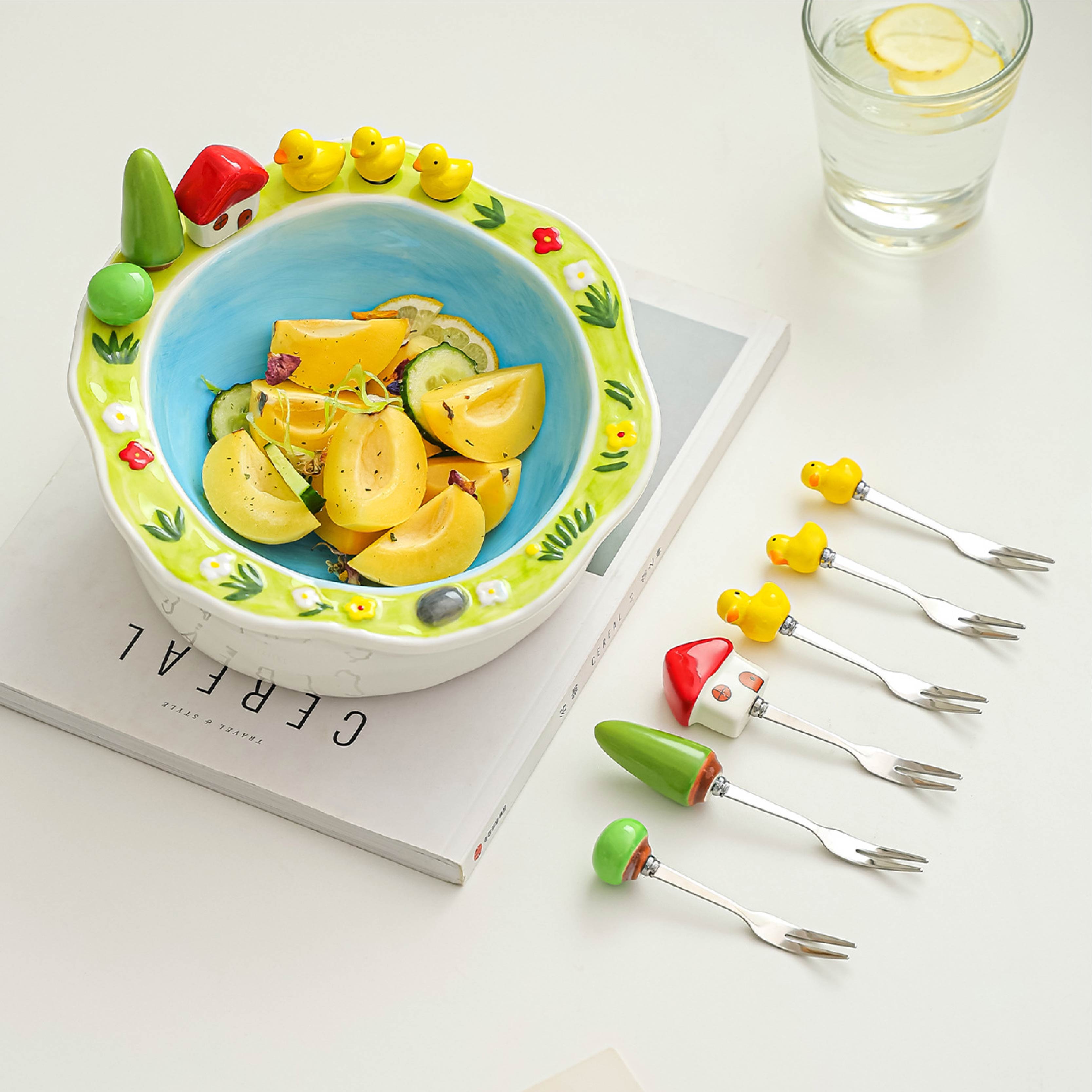 フルーツボウル サラダボウル 菓子鉢 デザート皿 取り分け皿 陶器 約