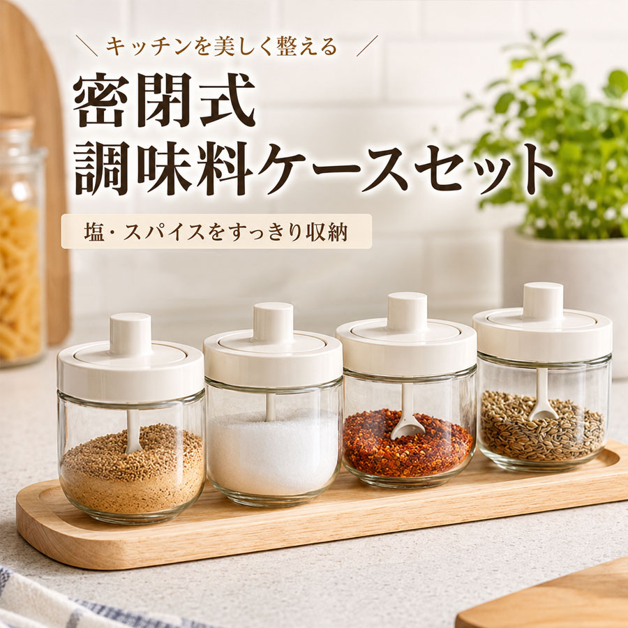 bushdebrunt 調味料入れ 調味料入れ 調味料容器 密閉容器 ガラス 砂糖入れ 塩入れ 調味料ケース