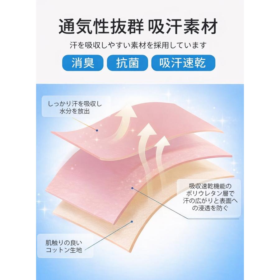 汗取りインナー レディース 半袖 ワキ汗対策 汗取りパッド付き 汗染み