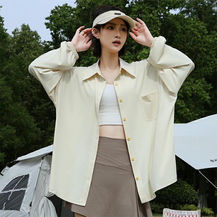 冷感 UVカット シャツ レディース UPF50+ 遮光率99% 接触冷感 ゆったり