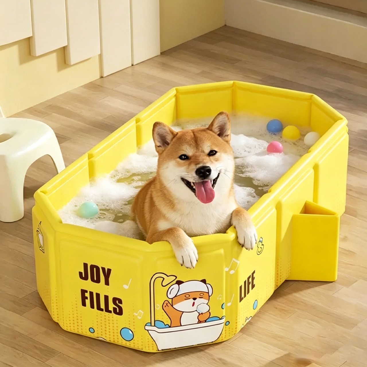 ペット用 折りたたみバスタブ 犬用 猫用 約78×45×30cm 小型犬 ペット