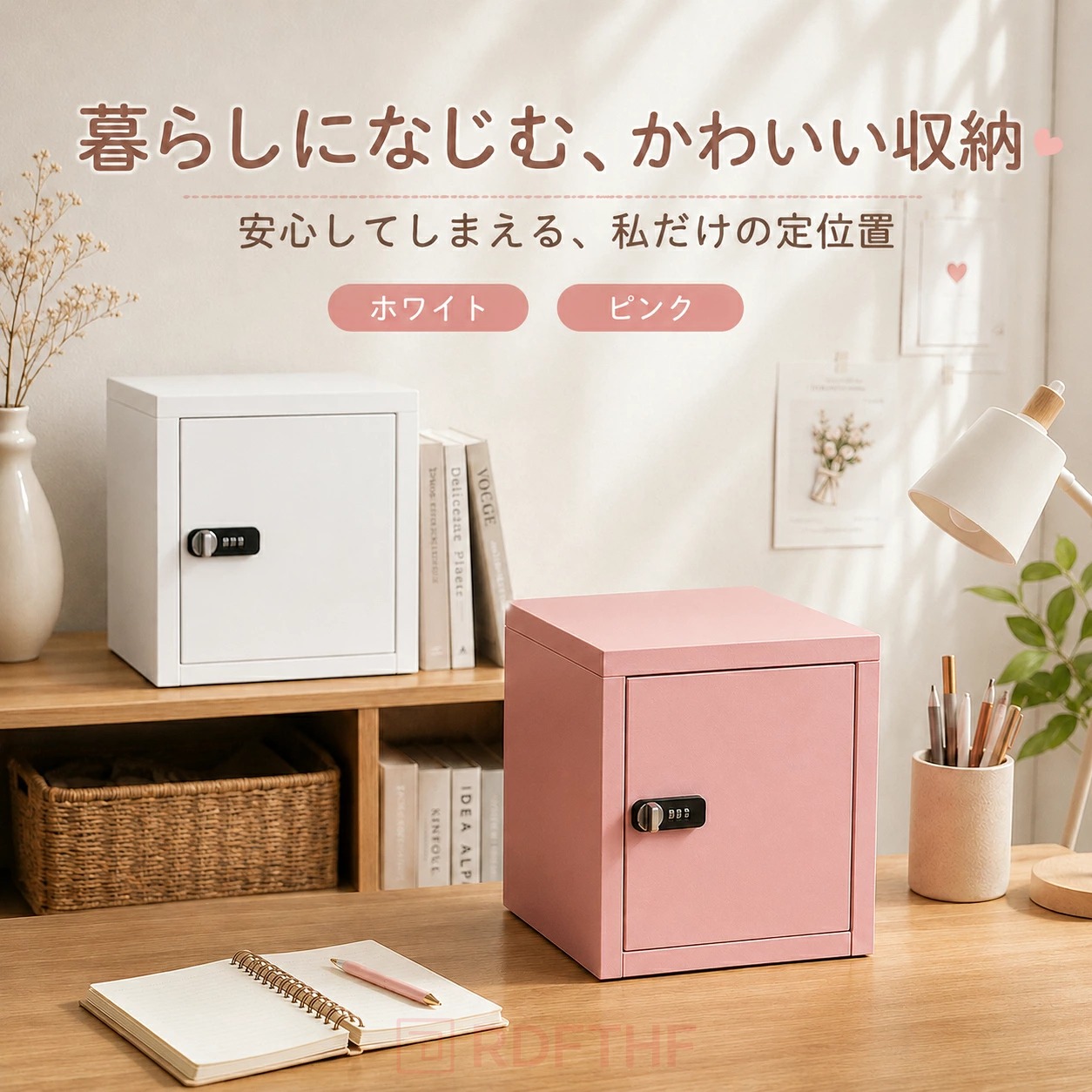 ダイヤル錠付き キューブボックス 収納ボックス ダイヤルロック 鍵付き