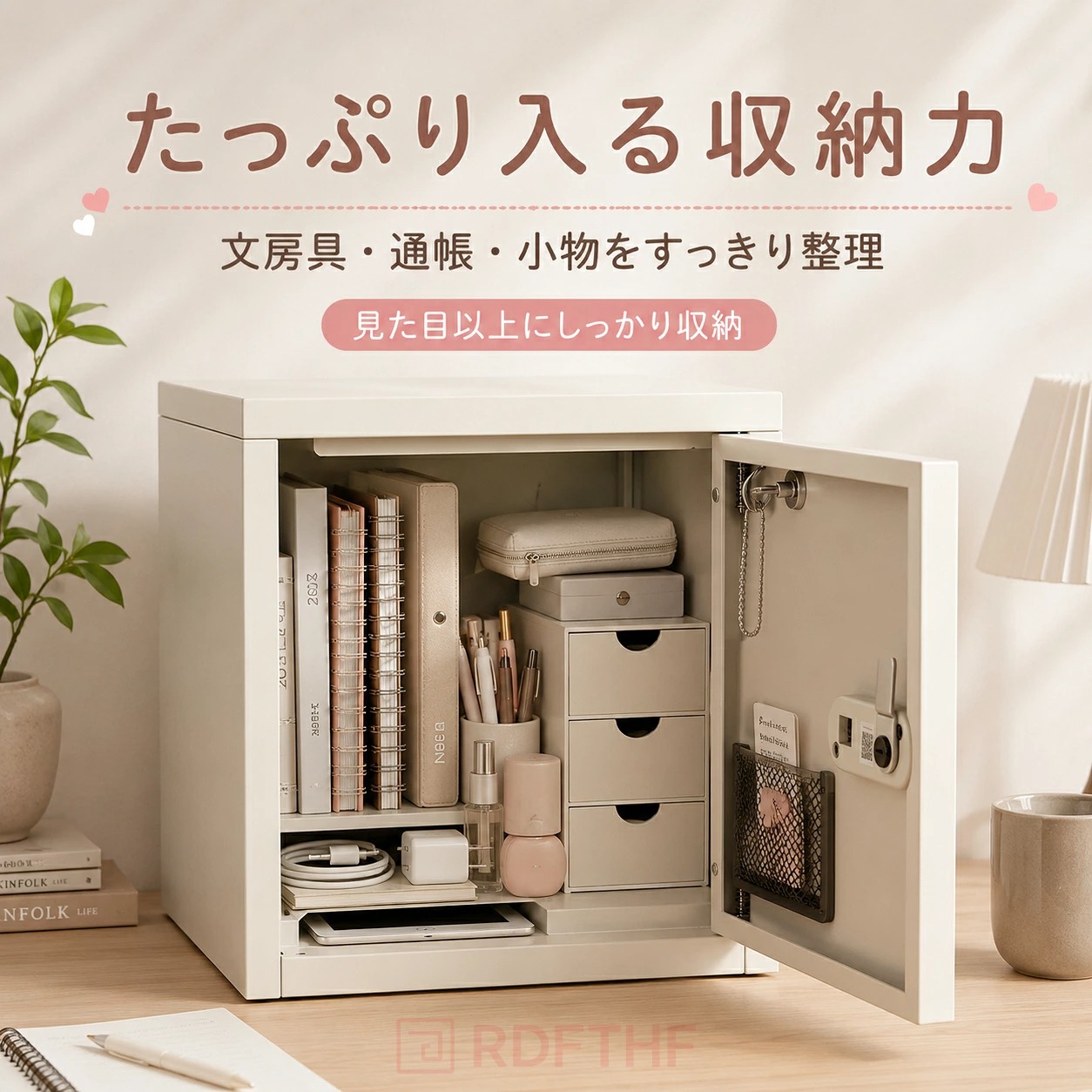 ダイヤル錠付き キューブボックス 収納ボックス ダイヤルロック 鍵付き
