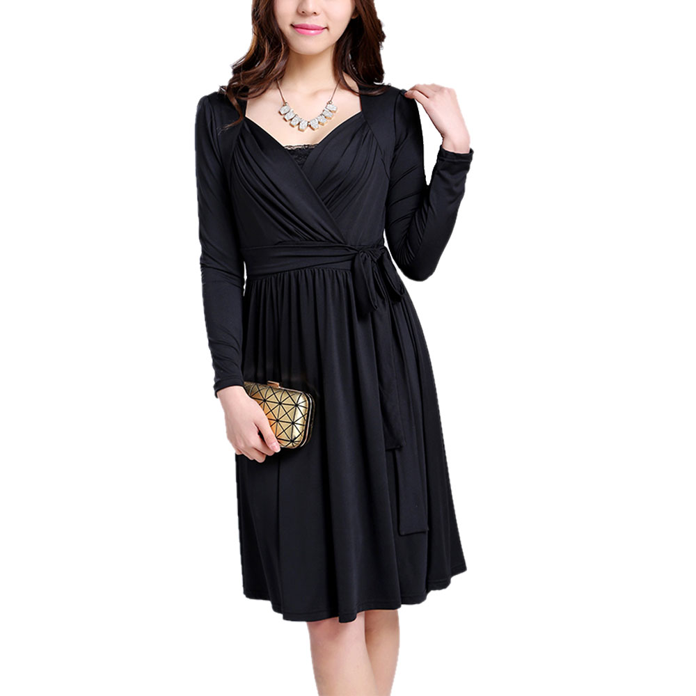 レディース ワンピース カシュクール リボン ウエストリボン 結婚式 華やか パーティ イベント　春夏秋 ch1706 |  | 02