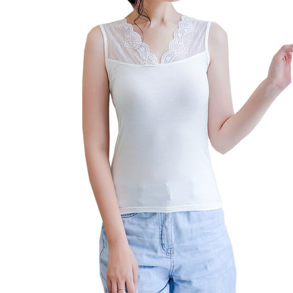 レディース インナー タンクトップ キャミソール 肌着 フォーマル レース 見せ ドレスインナー 透け防止 ストレッチ  Vネック ch1786 |  | 02