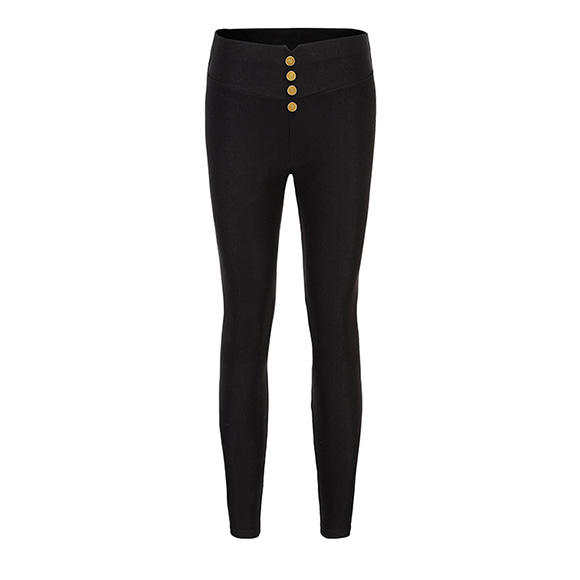 レディース ボトム レギンス ストレッチ パンツ スキニー 黒 美脚 脚長 ボタン ペアルック 着痩せ M L XL 3L 4L 大きいサイズ 春夏秋冬  ch1869 |  | 01