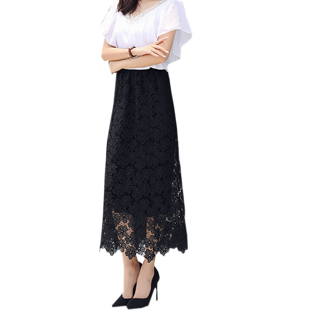 レディース スカート 2タイプ ロング ミディアム レース 膝丈 ミモレ丈 プリーツ おしゃれ シンプル かわいい マキシ丈 春夏秋冬 ch1946 |  | 02