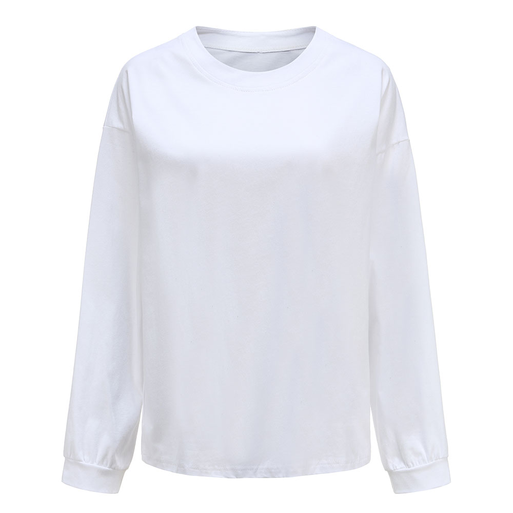 レディース トップス 長袖 クルーネック ロングTシャツ ラウンドネック スリット 無地 シンプル ゆったり 春夏秋冬 ch1963 |  | 02