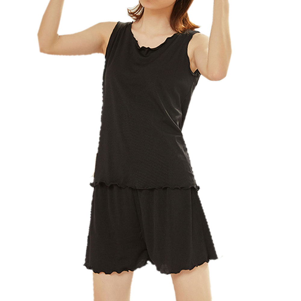 パジャマ レディース 上下セット ノースリーブ ナイトウェア ルームウェア 部屋着 無地 ショート丈 半ズボン ひんやり 涼しい ゆったり 春夏 ch1986 |  | 04