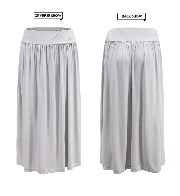 レディース フレアスカートロングスカート スカート ミディアム丈 ウエストゴム シンプル 無地 春夏秋 ch2008 |  | 04
