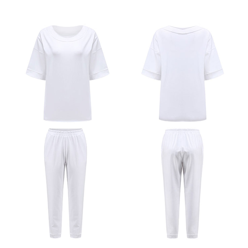 パジャマ レディース 上下セット 半袖 九分丈パンツ 部屋着 ナイトウェア 無地 リラックスパンツ 春 夏 上品ch2013 |  | 06