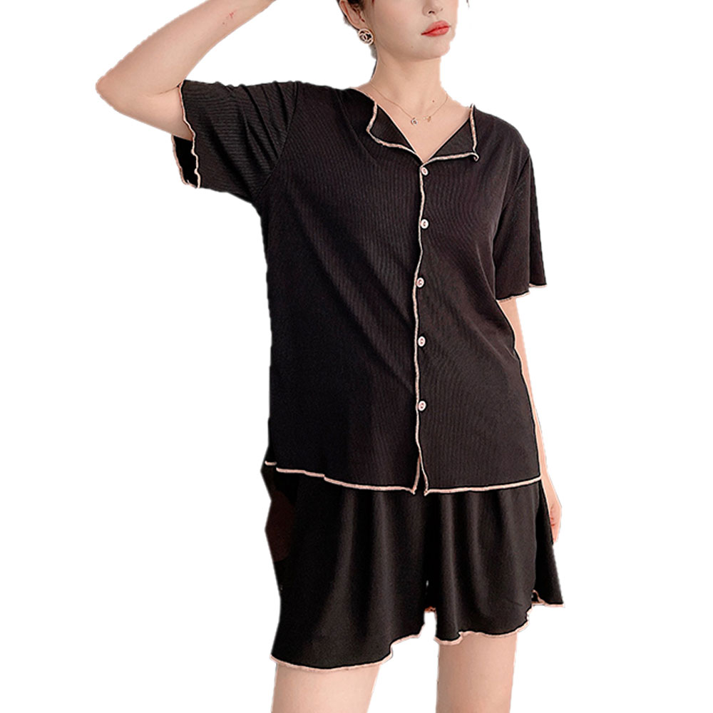 パジャマ 半袖 5色レディース かわいい 上下セット 無地 ショート丈 ルームウエア 部屋着 2点セット ナイトウェア 大人可愛い 上品 ch2044 |  | 04