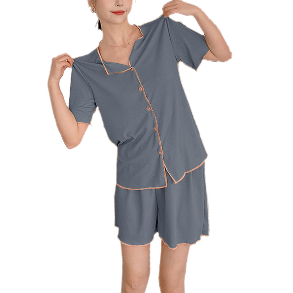 パジャマ 半袖 5色レディース かわいい 上下セット 無地 ショート丈 ルームウエア 部屋着 2点セット ナイトウェア 大人可愛い 上品 ch2044 |  | 01