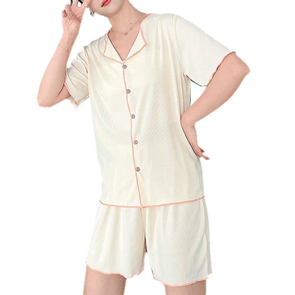 パジャマ 半袖 5色レディース かわいい 上下セット 無地 ショート丈 ルームウエア 部屋着 2点セット ナイトウェア 大人可愛い 上品 ch2044 |  | 05
