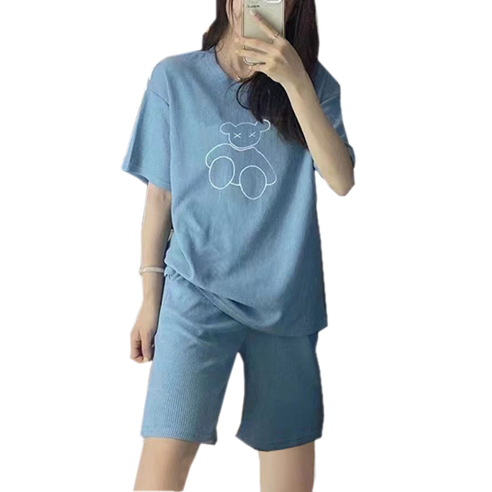 パジャマ 半袖 6色レディース かわいい 上下セット 無地 ショート丈 ルームウエア 部屋着 2点セット 大人可愛い 上品 送料無料 ch2045 |  | 06