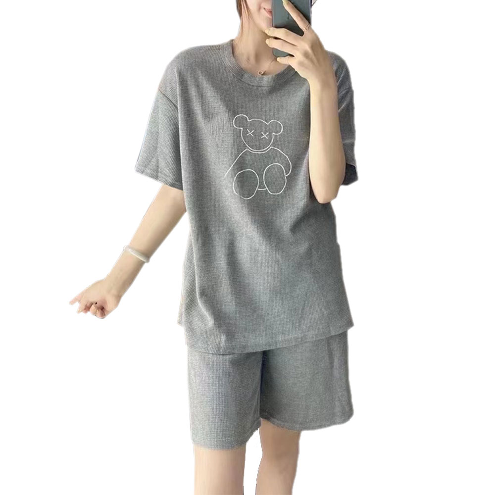 パジャマ 半袖 6色レディース かわいい 上下セット 無地 ショート丈 ルームウエア 部屋着 2点セット 大人可愛い 上品 送料無料 ch2045 |  | 05