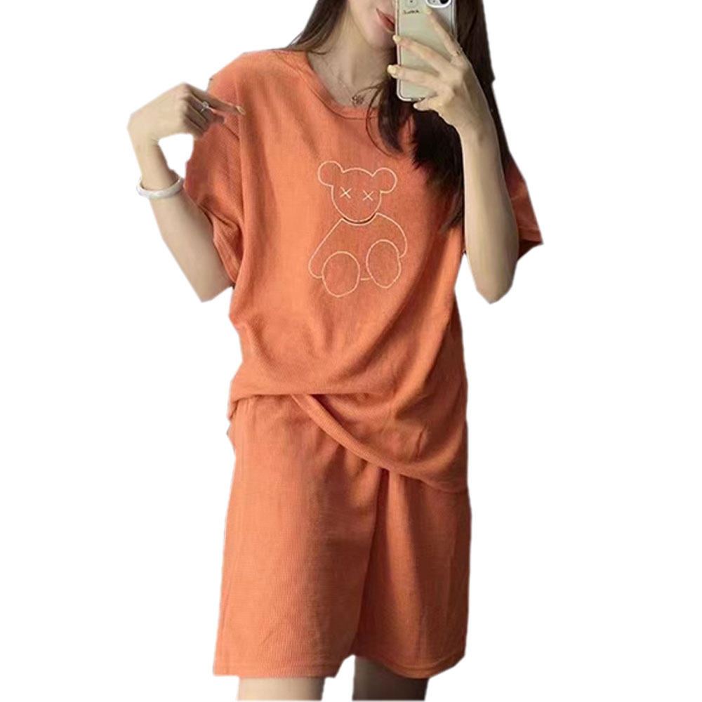 パジャマ 半袖 6色レディース かわいい 上下セット 無地 ショート丈 ルームウエア 部屋着 2点セット 大人可愛い 上品 送料無料 ch2045 |  | 04