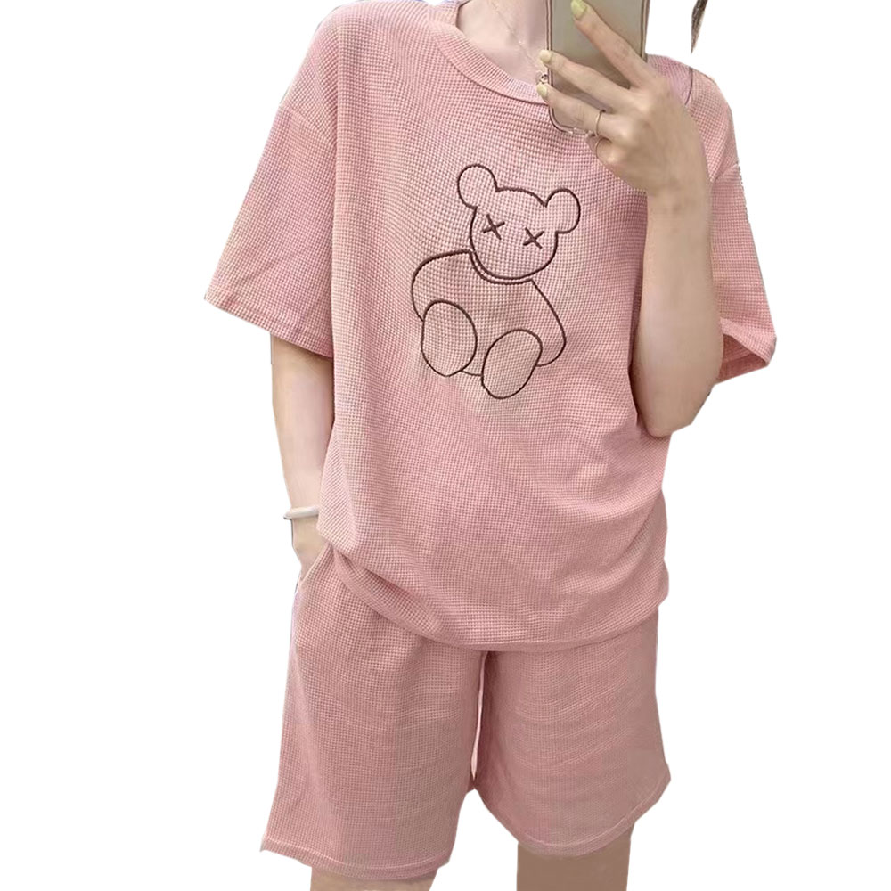 パジャマ 半袖 6色レディース かわいい 上下セット 無地 ショート丈 ルームウエア 部屋着 2点セット 大人可愛い 上品 送料無料 ch2045 |  | 02