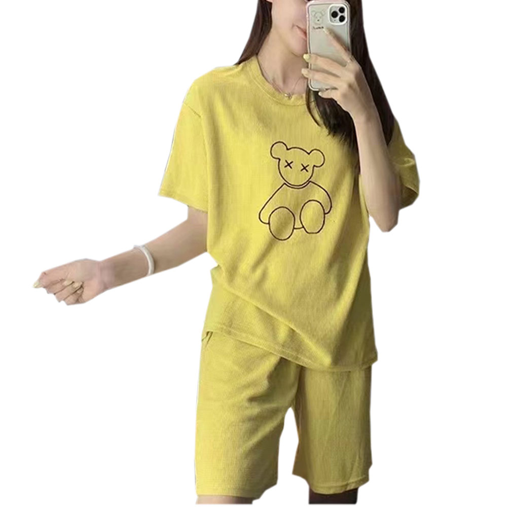 パジャマ 半袖 6色レディース かわいい 上下セット 無地 ショート丈 ルームウエア 部屋着 2点セット 大人可愛い 上品 送料無料 ch2045 |  | 03