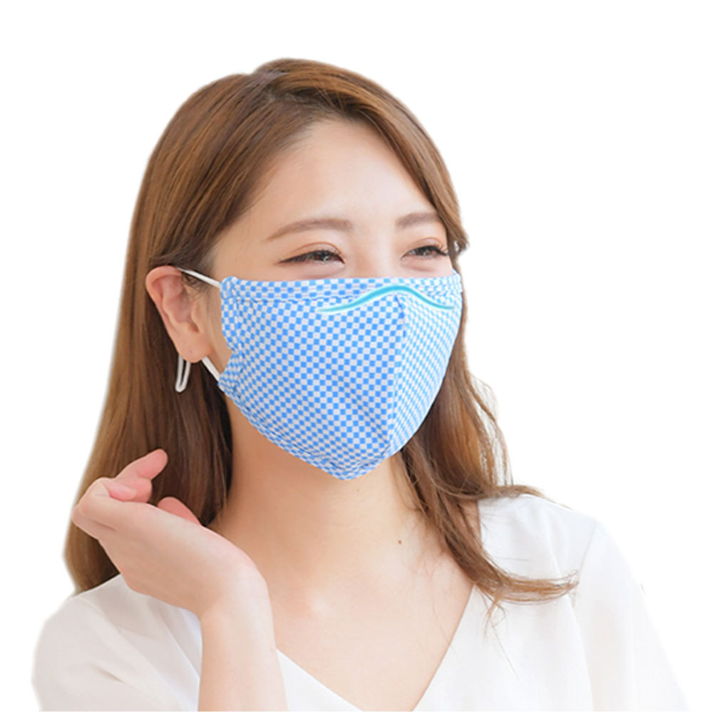 マスク 2枚セット 冷感マスク 夏用 水着生地 UPF50+ 繰り返し 洗える ノーズワイヤー 3D 立体 紐調節機能付き mask2871 |  | 03