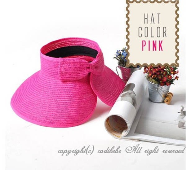 レディース 帽子 サンバイザー日よけ 麦わら帽子 UVカット つば付き 紫外線 携帯可能 折りたたみ 夏必須 mz2145 |  | 02