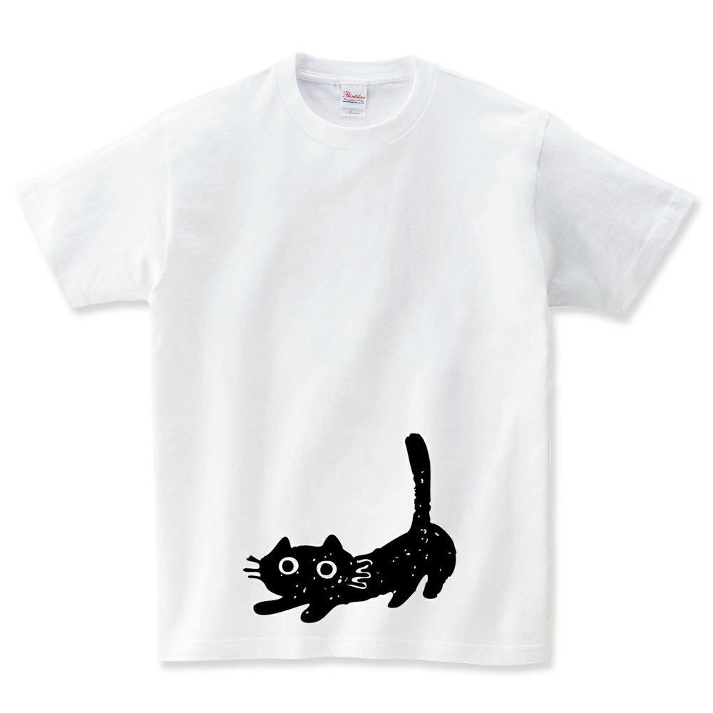 のびー 猫Tシャツ 猫tシャツ ねこTシャツ 猫グッズ ネコ柄 猫柄 服 ねこ柄 シャツ 誕生日プレゼント 彼女 猫好き かわいい おもしろ 可愛い ねこ 猫 メンズ | 