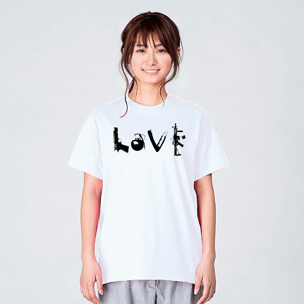 ミリタリー tシャツ 反戦 平和 NOWAR ラブアンドピース 世界平和 戦争