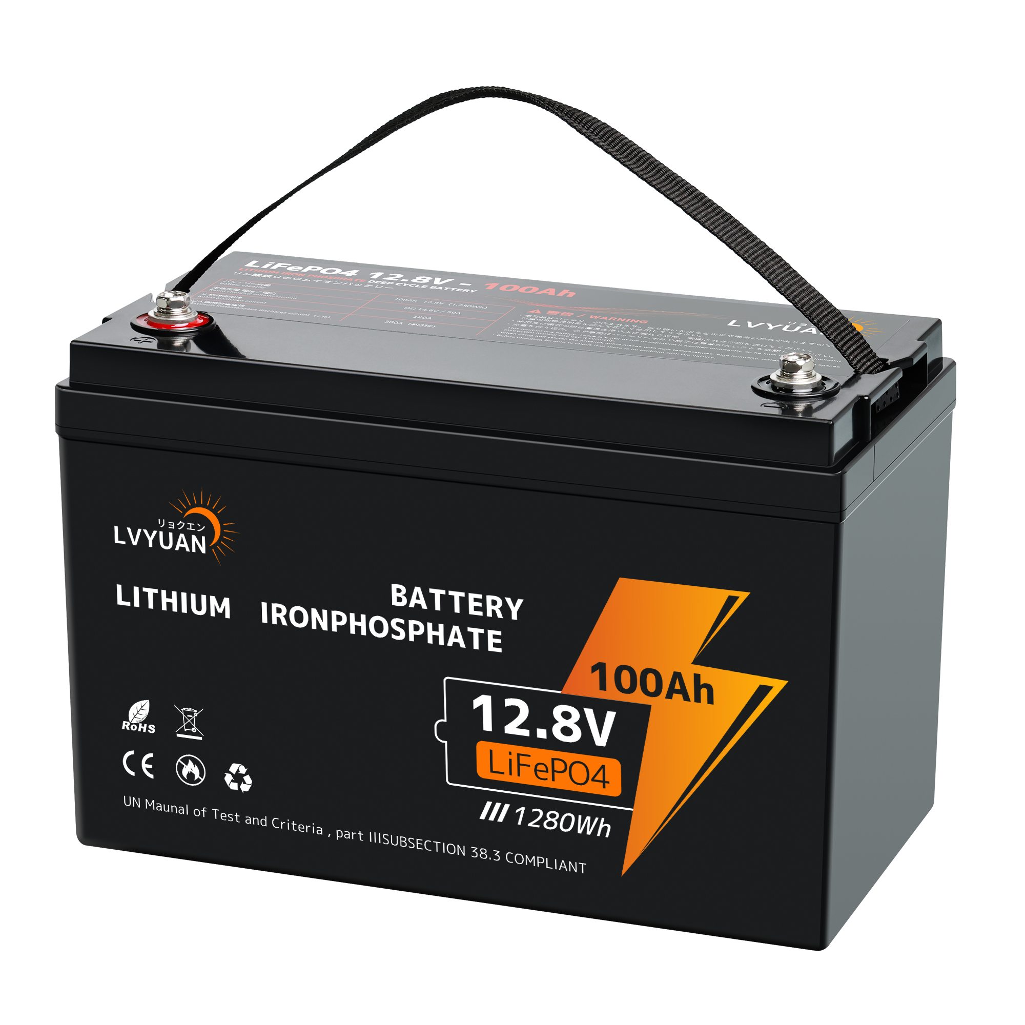 LVYUAN LiFePO4（リン酸鉄リチウム）電池 リチウムイオンバッテリー 12V 100AH 1280Wh 「5年保証」