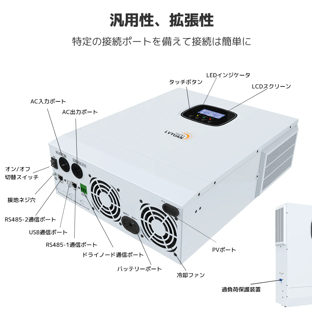 LVYUAN 5KWハイブリッド ソーラー発電システム 5000w ハイブリッド