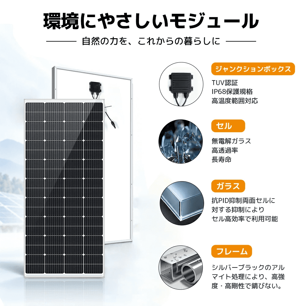 ★期間限定ラストプライス！★LVYUAN 単結晶ソーラーパネル380W 1 LVYUAN 400W PERC 高性能 単結晶 ソーラーパネル 次世代 200W×2枚 付属