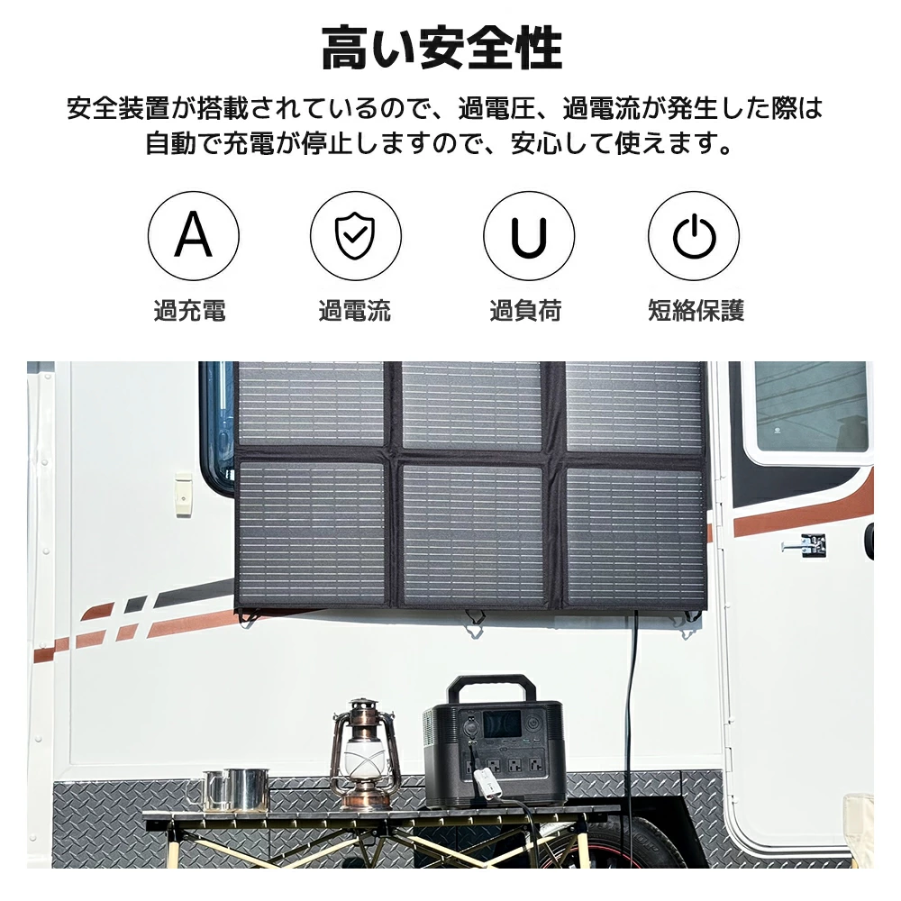 LVYUAN」ソーラーパネル ポータブル電源用 500W 折りたたみ式ソーラー