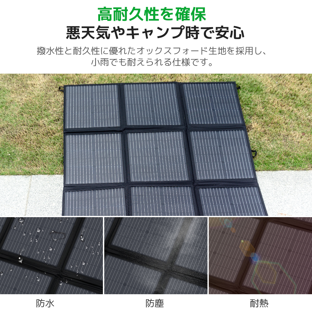 【新品】リョクエン(LVYUAN) ソーラーパネル 200W ポータブル電源用 LVYUAN(リョクエン) 200W 折り畳み式 ソーラーパネル - LVYUAN