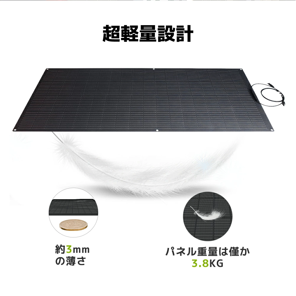 LVYUAN(リョクエン) 単結晶 ETFE 柔性 据置型 200W フレキシブル