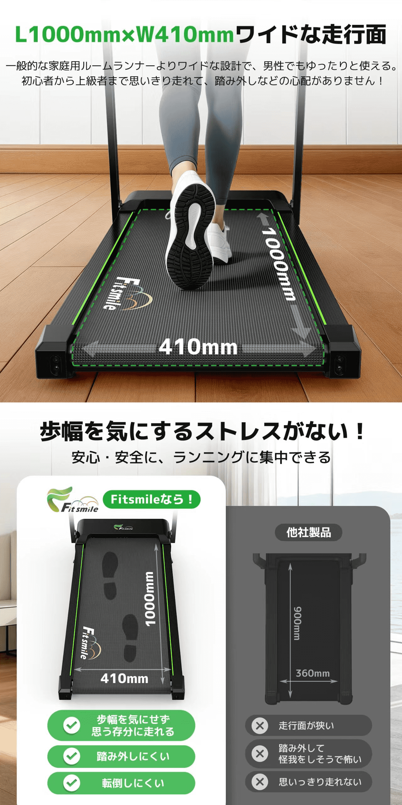 ランニングマシン ルームランナー MAX14km/h 耐荷重150kg 4段階傾斜