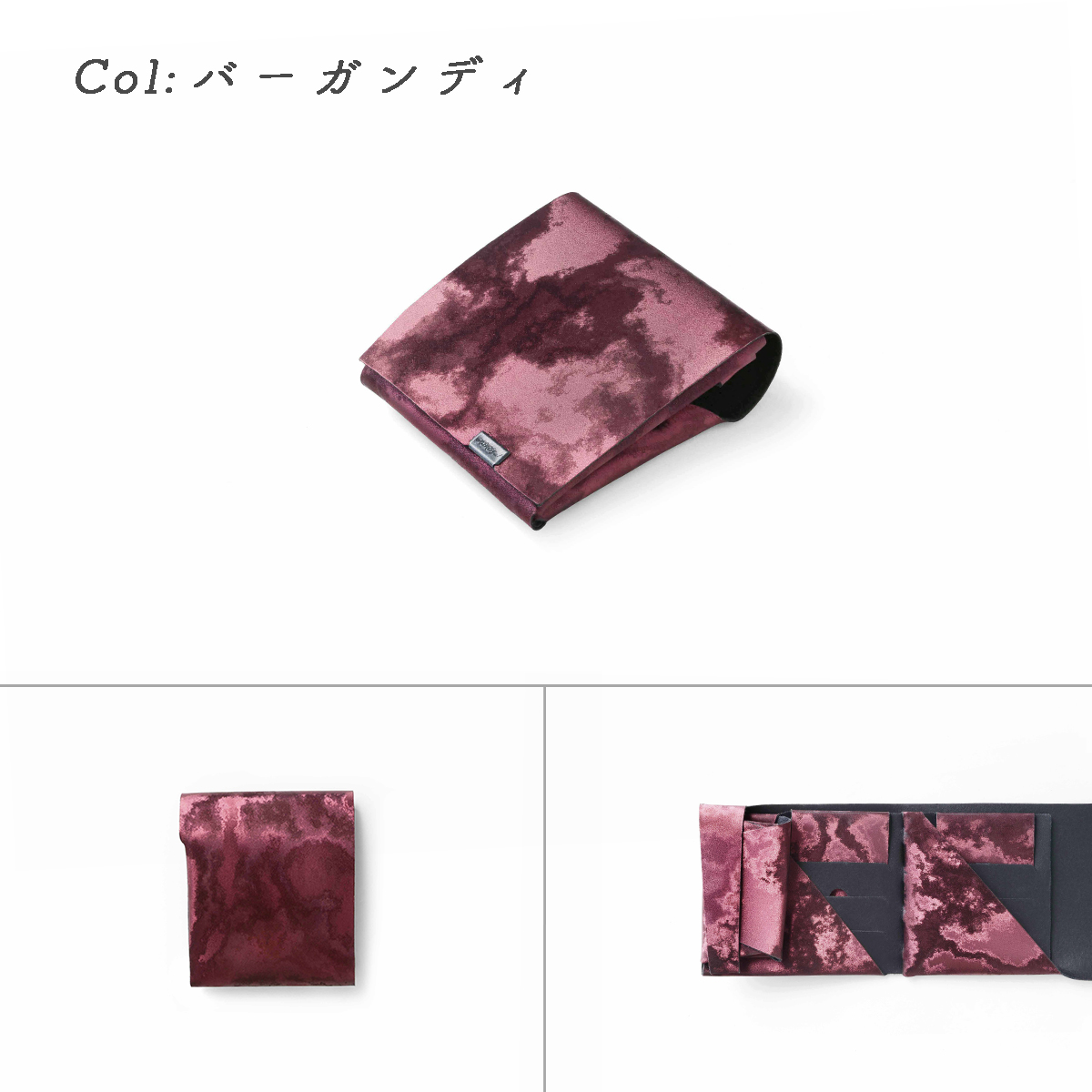 財布 二つ折り 三つ折り メンズ レディース 牛革 所作 ショート2.0 モアレ | 所作 | 02