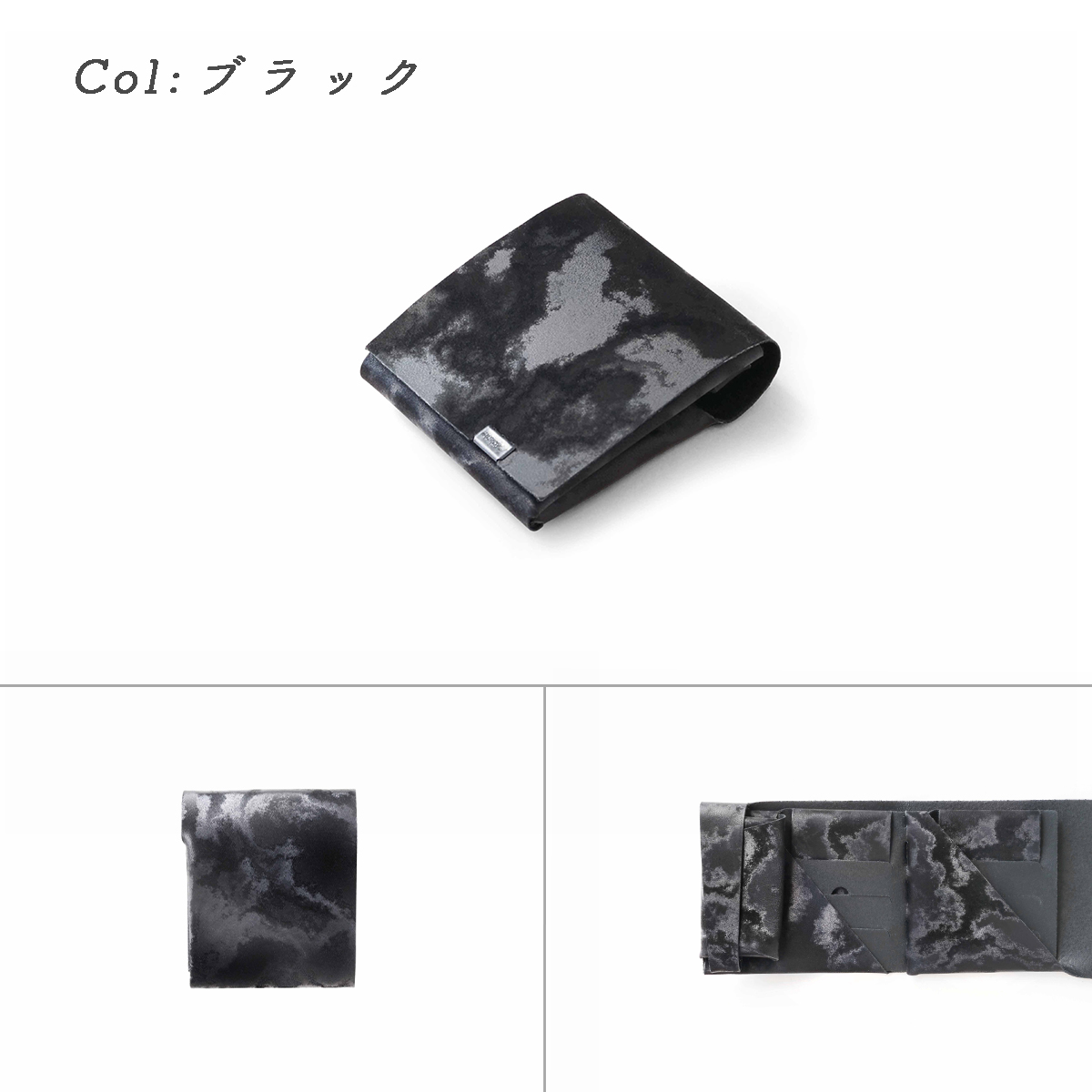 財布 二つ折り 三つ折り メンズ レディース 牛革 所作 ショート2.0 モアレ | 所作 | 01