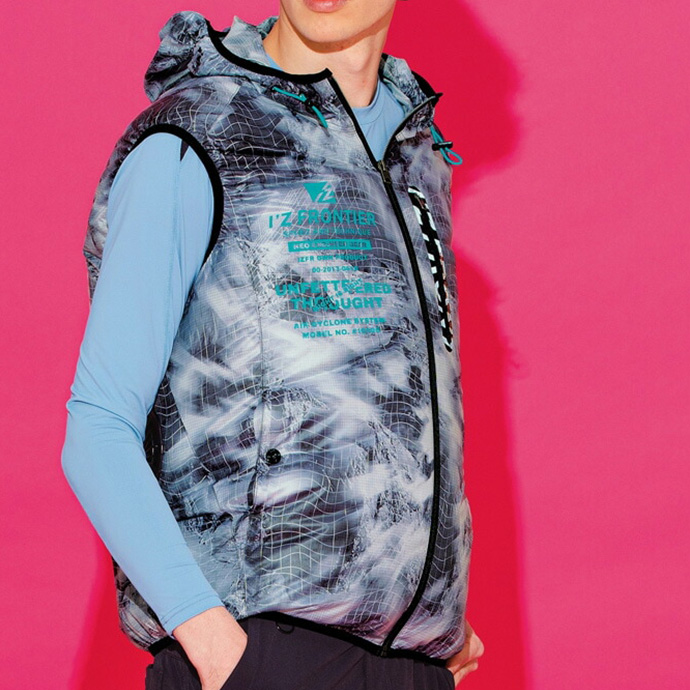 ワークウェア 空調作業服 作業着 フーディーベスト フード付き アイズフロンティア フルハーネス対応 ファンなし 空調ベスト 軽量 極薄 送料無料 | I'Z FRONTIER | 02