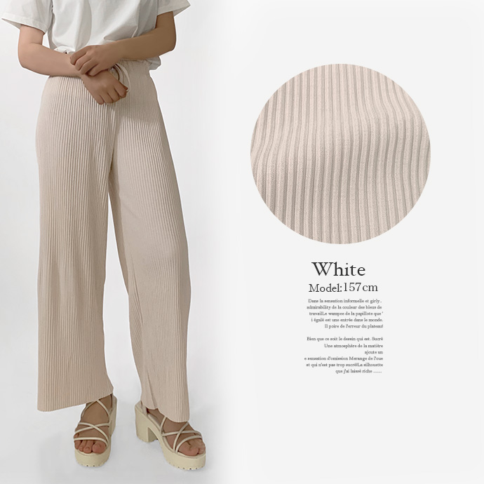 ワイドパンツ フレアパンツ カットパンツ パンツ ハイウエスト ウエストゴム リブ 脚長 やわらか 伸縮性 オーバーサイズ 送料無料 |  | 10
