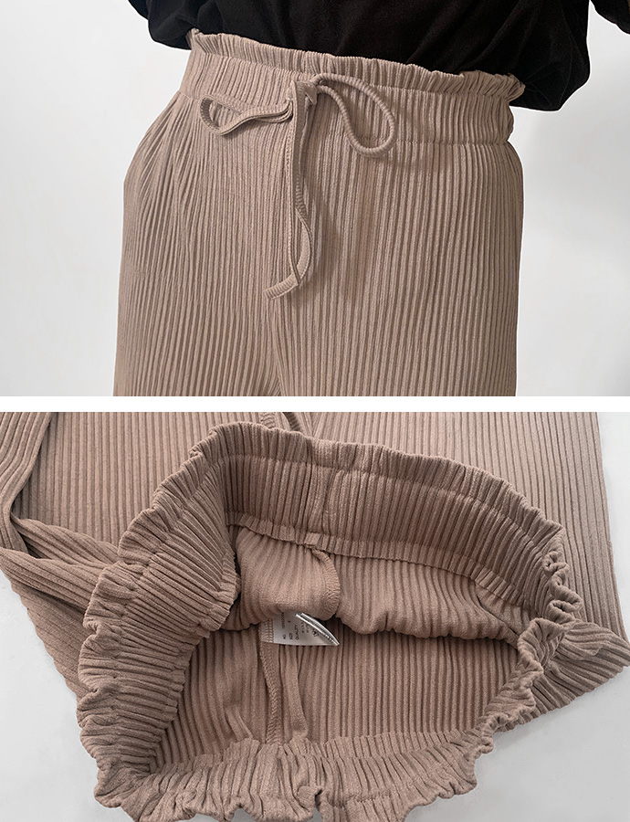 ワイドパンツ フレアパンツ カットパンツ パンツ ハイウエスト ウエストゴム リブ 脚長 やわらか 伸縮性 オーバーサイズ 送料無料 |  | 20