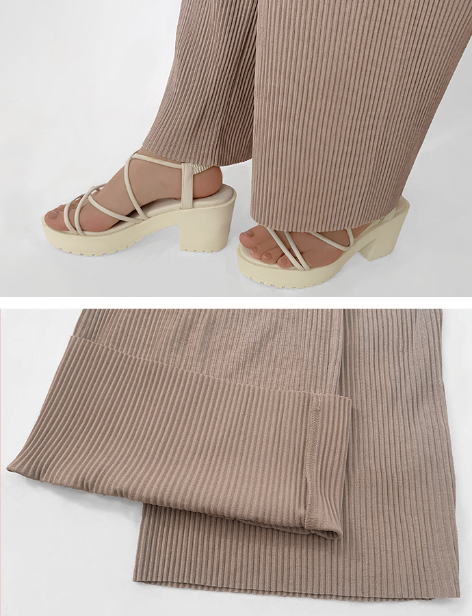 ワイドパンツ フレアパンツ カットパンツ パンツ ハイウエスト ウエストゴム リブ 脚長 やわらか 伸縮性 オーバーサイズ 送料無料 |  | 21