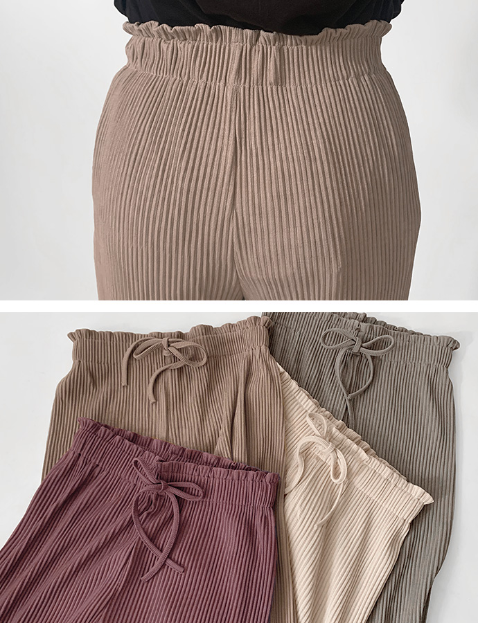 ワイドパンツ フレアパンツ カットパンツ パンツ ハイウエスト ウエストゴム リブ 脚長 やわらか 伸縮性 オーバーサイズ 送料無料 |  | 22