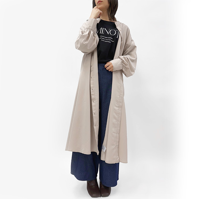 【美品】ファーファー バルーンスリーブ デザインミックス フレアシャツワンピース ワンピース ロングワンピース シャツワンピース フレア