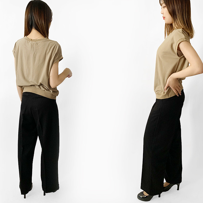 カットソー レディース トップス フレンチスリーブ 梨地 UV ゆったり 大きいサイズ シンプル カジュアル キレイめ 楽ちん 送料無料 |  | 18